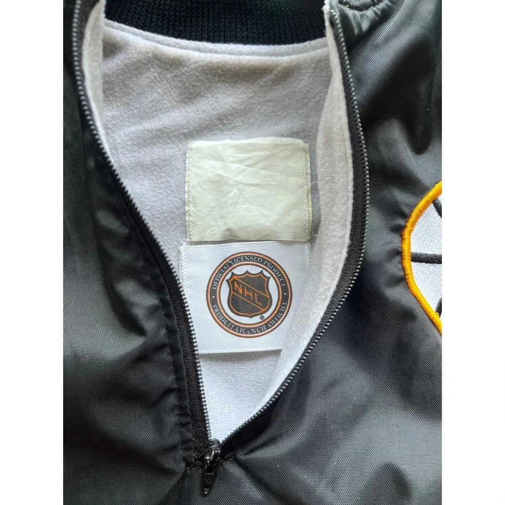 DeLONG Vintage Sportswear Boston Bruins Hockey Jacket Mens Quarter Zip Sz XL